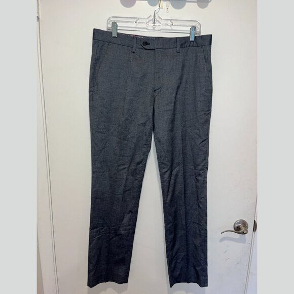 Ted Baker Dark Gray Mid Rise Straight Leg Dress Pants Men’s Size 34R - Picture 1 of 10